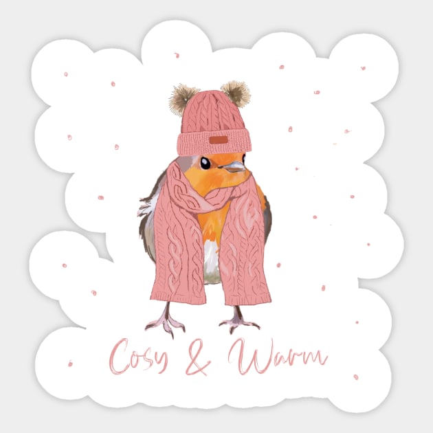 Cosy Robin Sticker by Leamini20